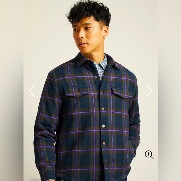 BONOBOS Men’s Teddy Fleece Lined Shacket - LARGE